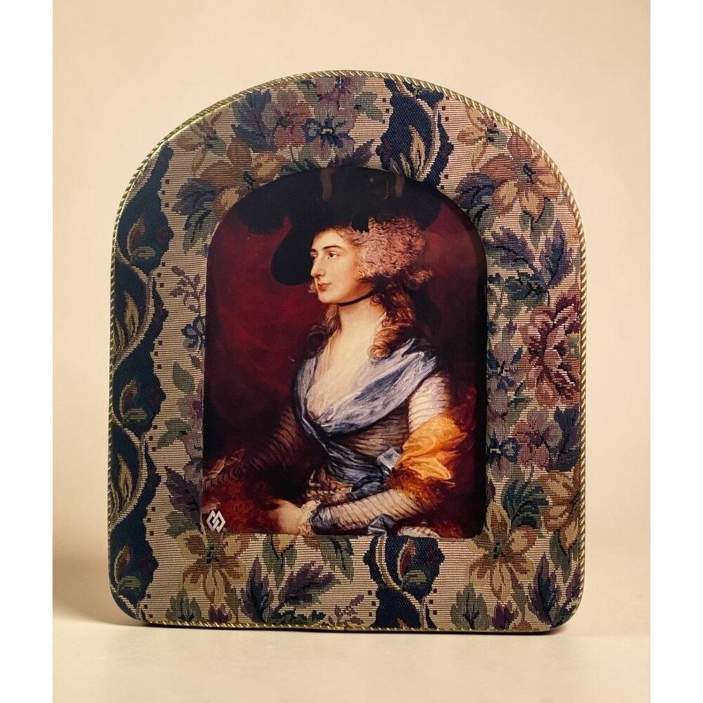 Vintage Needlepoint Frame Sarah Siddons Portrait Victorian Style Decor